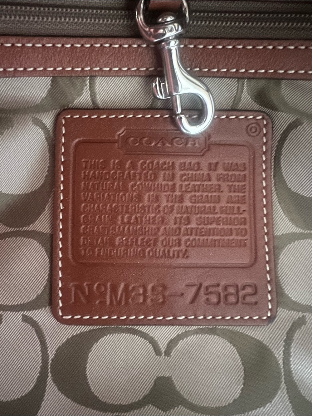 Vintage 2003 Coach Hampton Gallery Tote Cream and Brown Leather - Picture 7 of 15